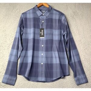 New Rhone Shirt Mens Small P Plaid Blue Relaxed Fit Long Sleeve Casual NWT